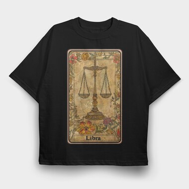 Libra Scales Flowers, Tricou Oversize Barbati (Unisex)