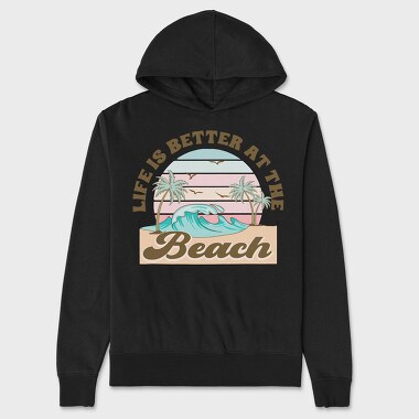 Life Is Better At The Beach, Hanorac Oversize Barbati (Unisex)