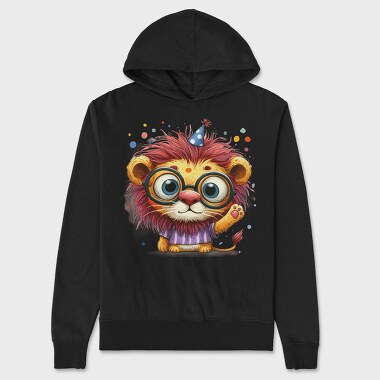 Lion Glasses Party, Hanorac Oversize Barbati (Unisex)