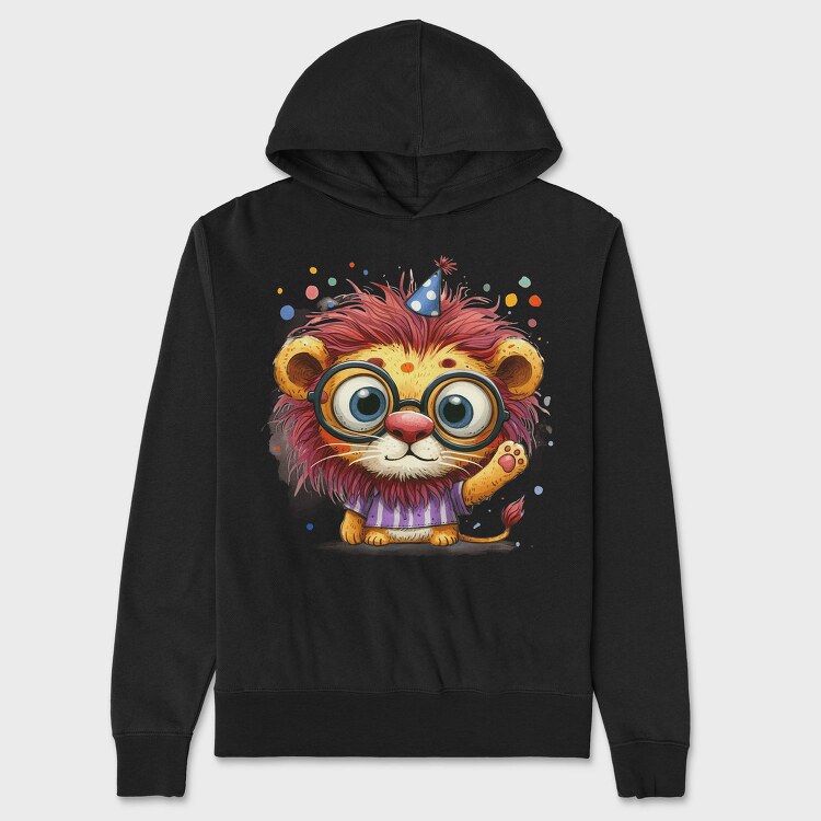 Lion Glasses Party, Hanorac Oversize Barbati (Unisex)