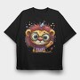 Lion Glasses Party, Tricou Oversize Barbati (Unisex)
