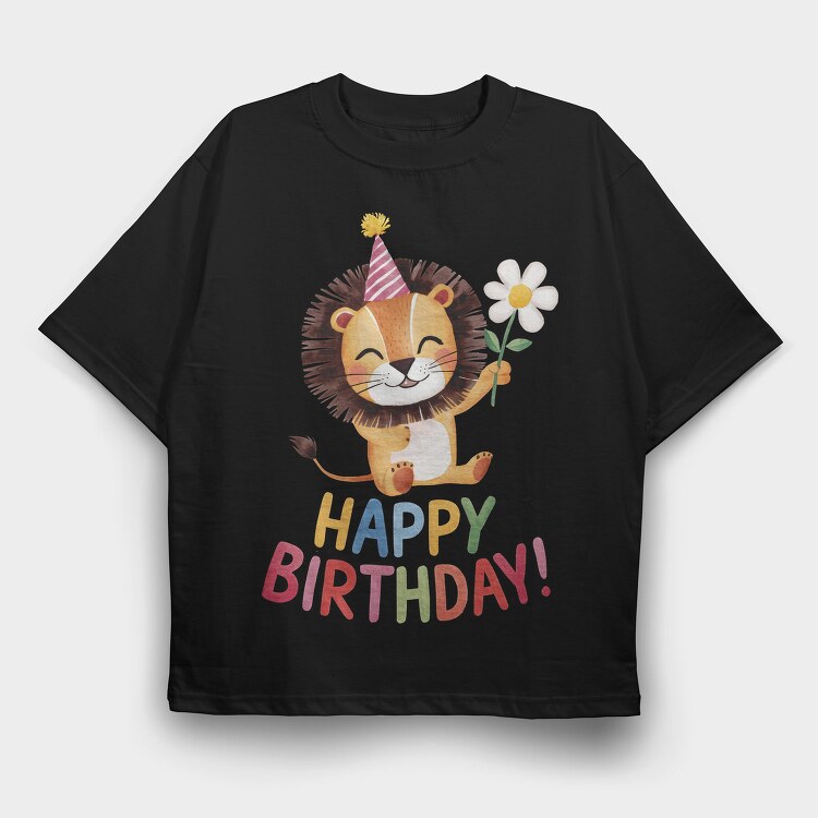 Lion Party Flower, Tricou Oversize Barbati (Unisex)