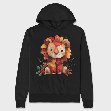Lion Patchwork Christmas, Hanorac Oversize Barbati (Unisex)