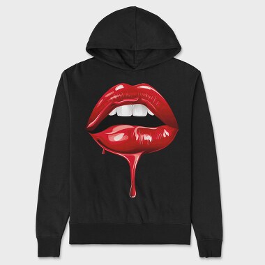 Lips Blood Drip, Hanorac Oversize Barbati (Unisex)