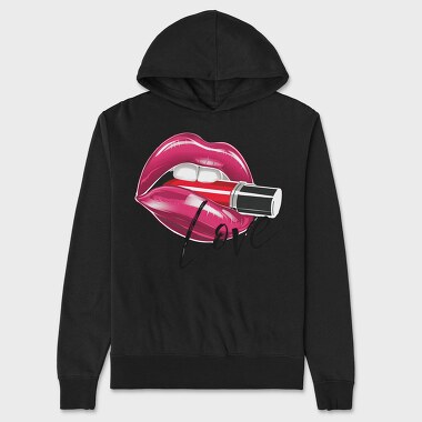 Lips Love Bite, Hanorac Oversize Barbati (Unisex)