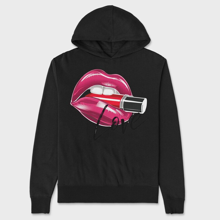 Lips Love Bite, Hanorac Oversize Barbati (Unisex)
