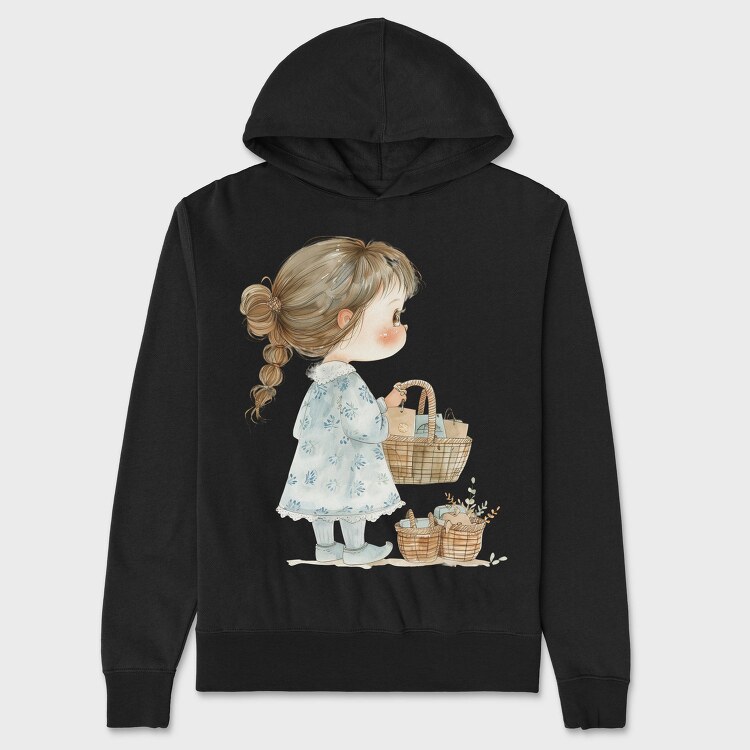 Little Girl Basket, Hanorac Oversize Barbati (Unisex)