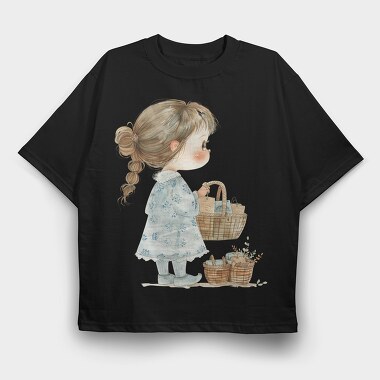 Little Girl Basket, Tricou Oversize Barbati (Unisex)