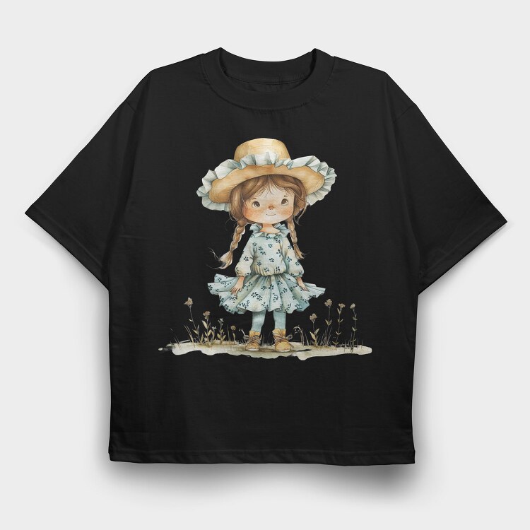 Little Girl Hat, Tricou Oversize Barbati (Unisex)