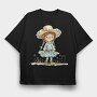 Little Girl Hat, Tricou Oversize Barbati (Unisex)