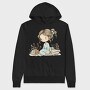 Little Girl Reading Books, Hanorac Oversize Barbati (Unisex)