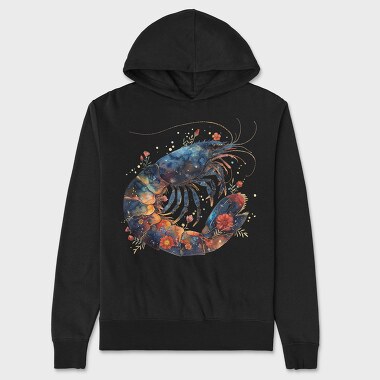 Lobster Floral Night, Hanorac Oversize Barbati (Unisex)