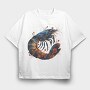 Lobster Floral Night, Tricou Oversize Barbati (Unisex)