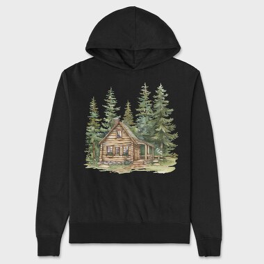 Log Cabin Forest, Hanorac Oversize Barbati (Unisex)