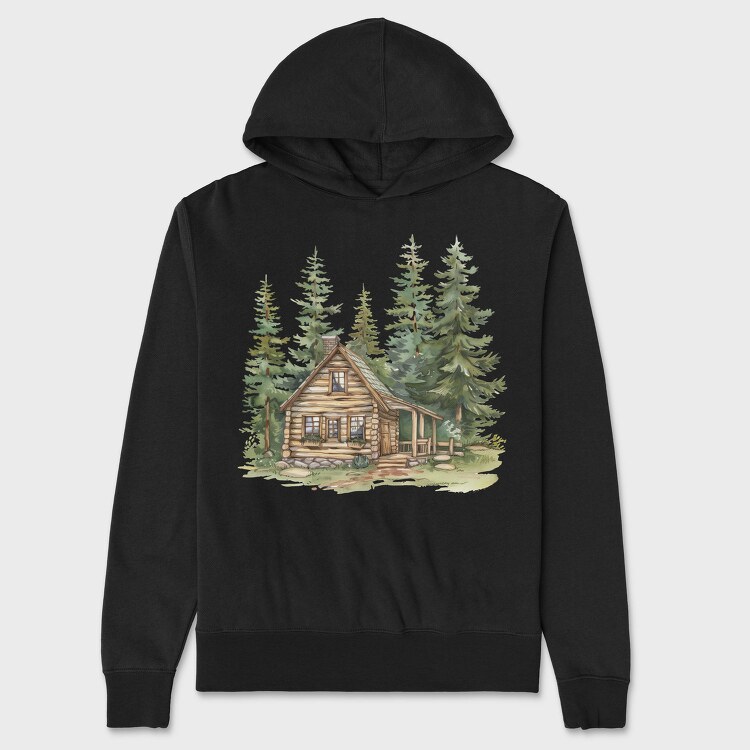Log Cabin Forest, Hanorac Oversize Barbati (Unisex)