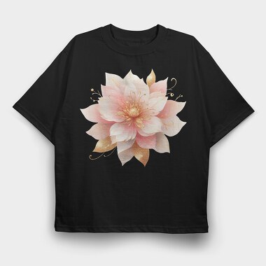 Lotus Glowy Gold, Tricou Oversize Barbati (Unisex)