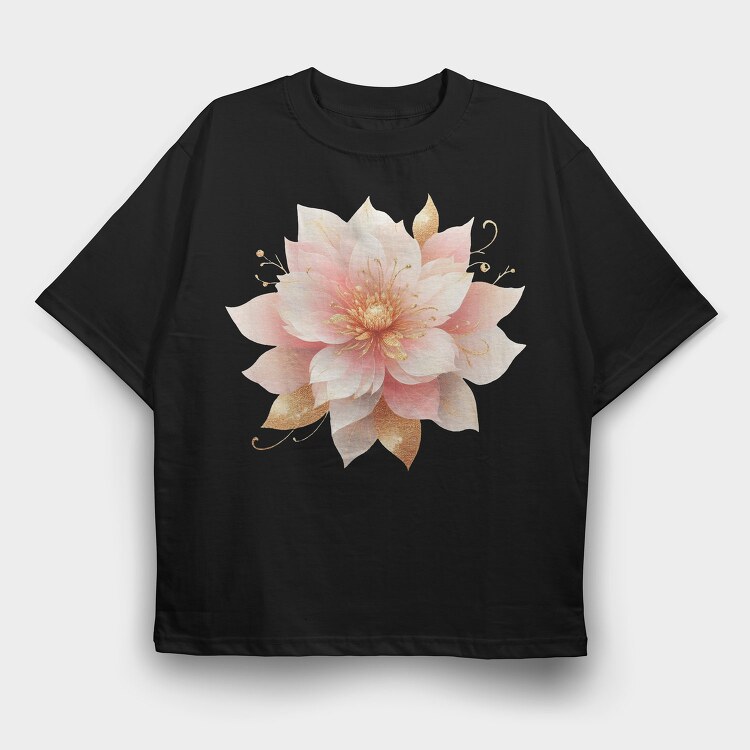 Lotus Glowy Gold, Tricou Oversize Barbati (Unisex)