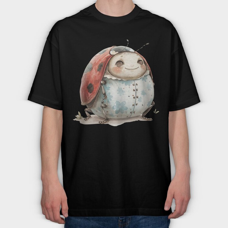 Ladybug Flower Girl, Tricou Oversize Barbati (Unisex)