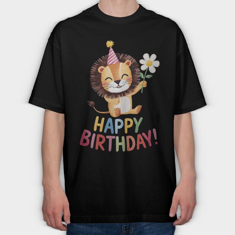 Lion Party Flower, Tricou Oversize Barbati (Unisex)