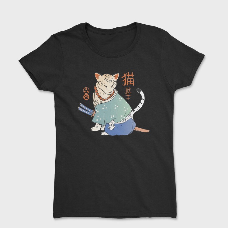 Samurai Cat Traditional, Tricou Femei