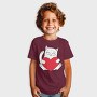Cat Holding Heart, Tricou Copii