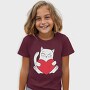 Cat Holding Heart, Tricou Copii