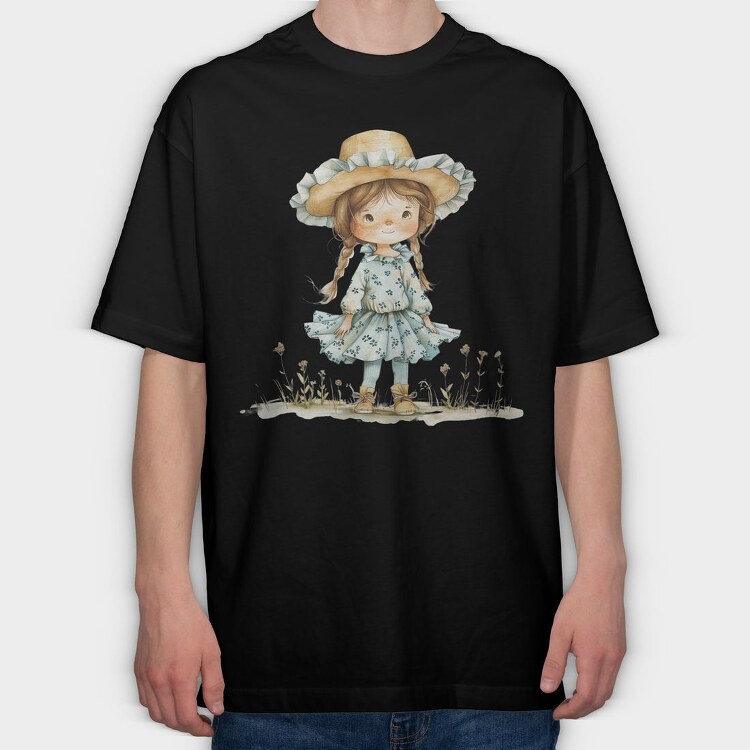 Little Girl Hat, Tricou Oversize Barbati (Unisex)