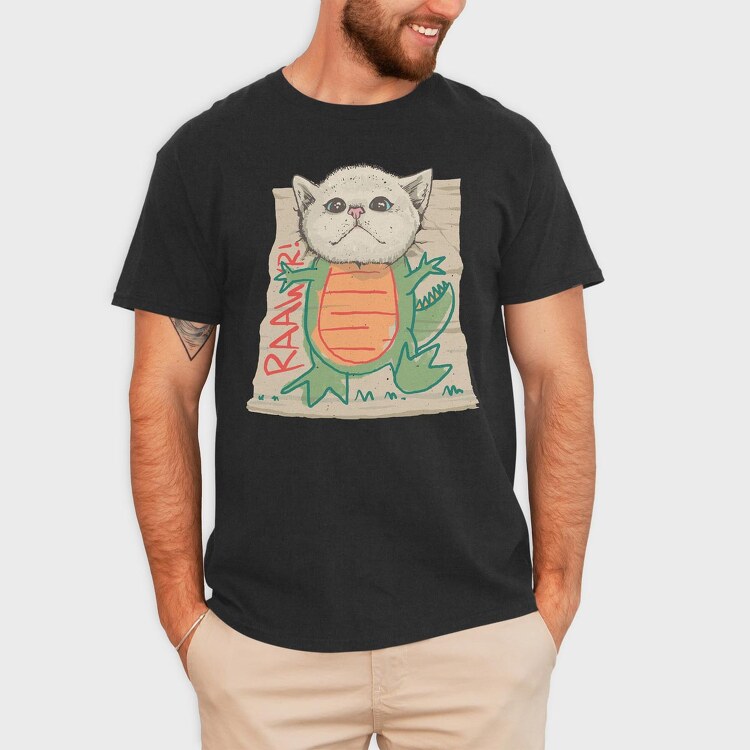 Dinosaur Cat, Tricou Barbati (Unisex)