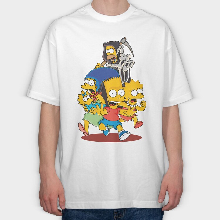 Skeleton Simpsons, Tricou Oversize Barbati (Unisex)