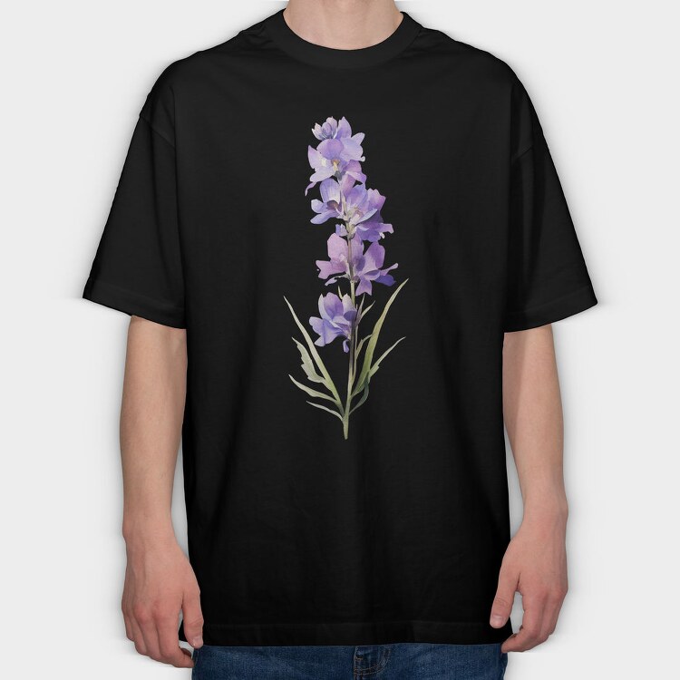 Larkspur Flower 01, Tricou Oversize Barbati (Unisex)