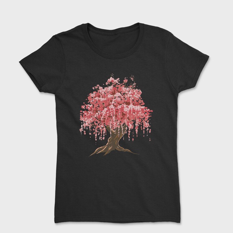 Sakura Tree Watercolor, Tricou Femei
