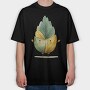 Leaf Character Clipart, Tricou Oversize Barbati (Unisex)