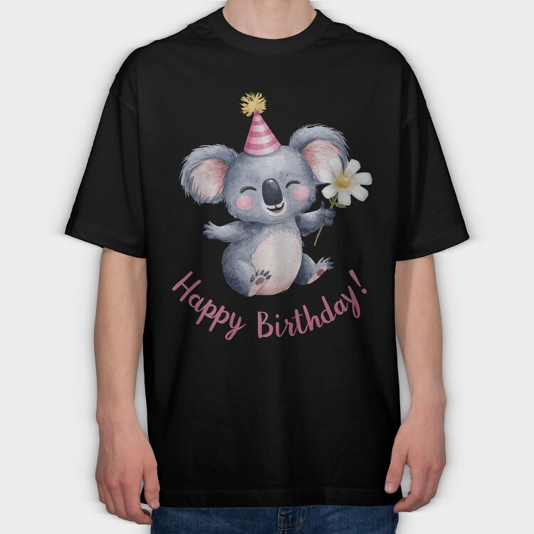 Koala Birthday Party, Tricou Oversize Barbati (Unisex)