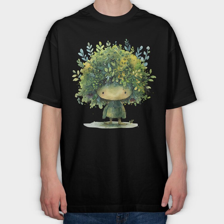 Leaf Hat Gnome, Tricou Oversize Barbati (Unisex)
