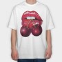 Lips Cherries Bite, Tricou Oversize Barbati (Unisex)