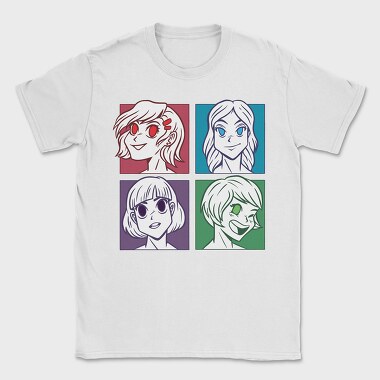 Anime Girl Faces, Tricou Barbati (Unisex)