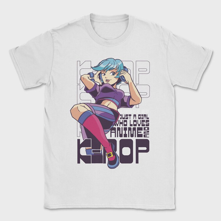 Anime Girl Hop Hop, Tricou Barbati (Unisex)