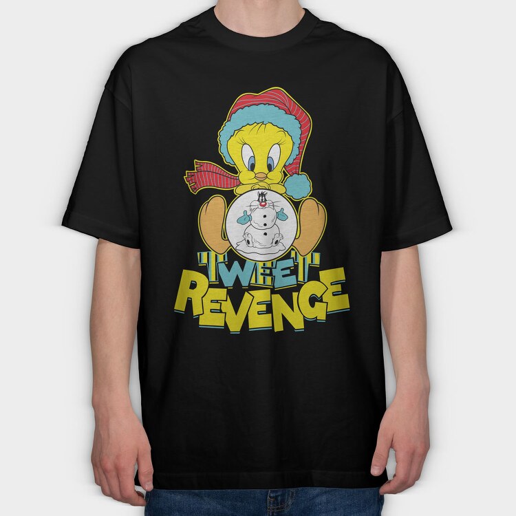 Tweety Revenge, Tricou Oversize Barbati (Unisex)