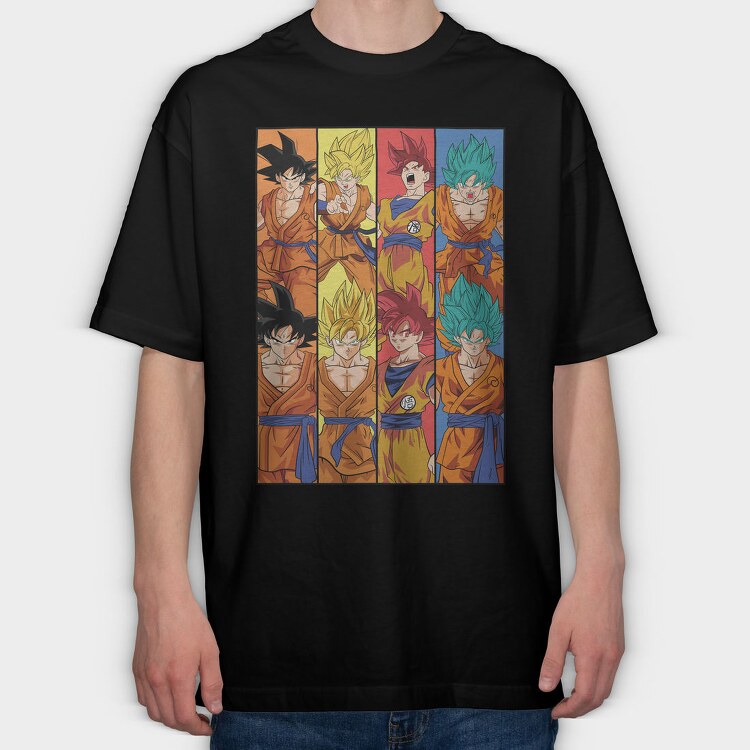 Goku Evolution, Tricou Oversize Barbati (Unisex)