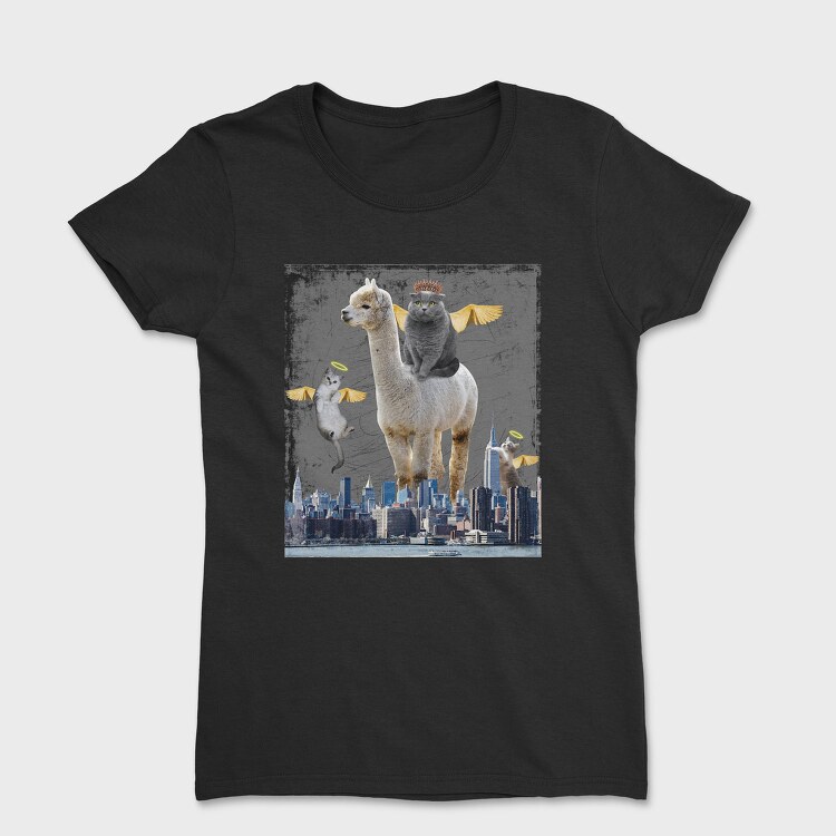Angel Cats Surreal Collage, Tricou Femei