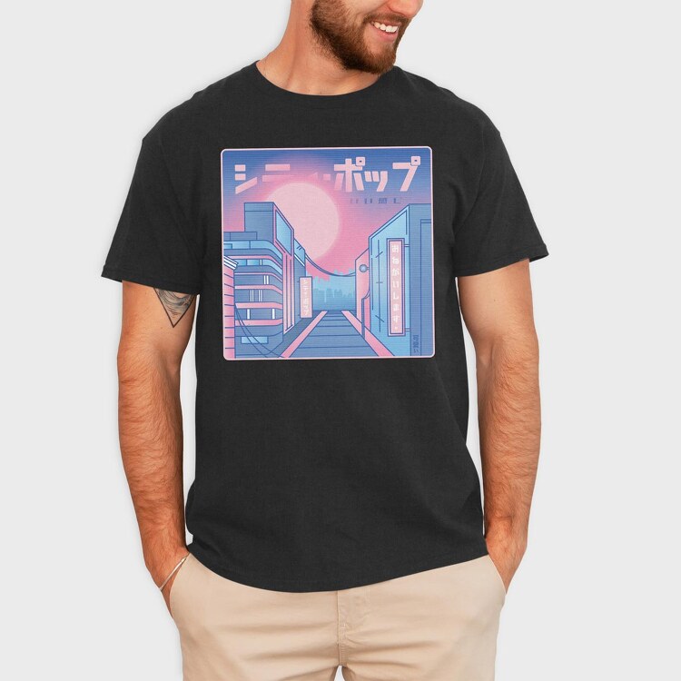 City Vaporwave, Tricou Barbati (Unisex)