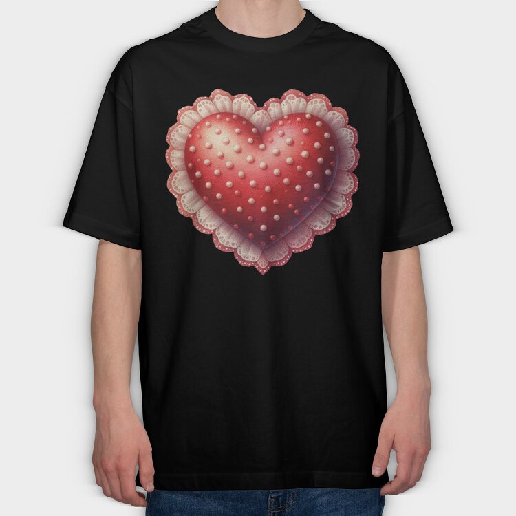 Lacy Hearts Sublimation, Tricou Oversize Barbati (Unisex)