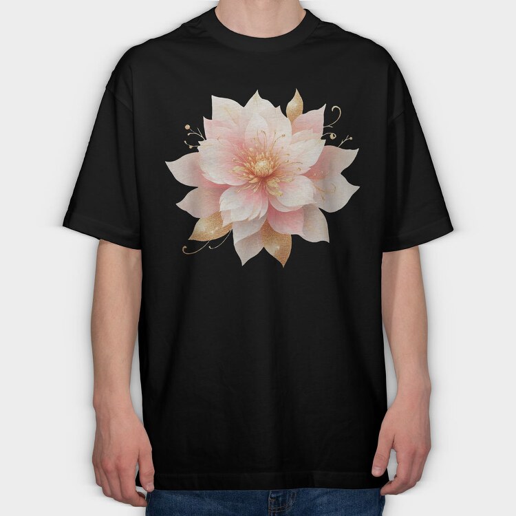 Lotus Glowy Gold, Tricou Oversize Barbati (Unisex)