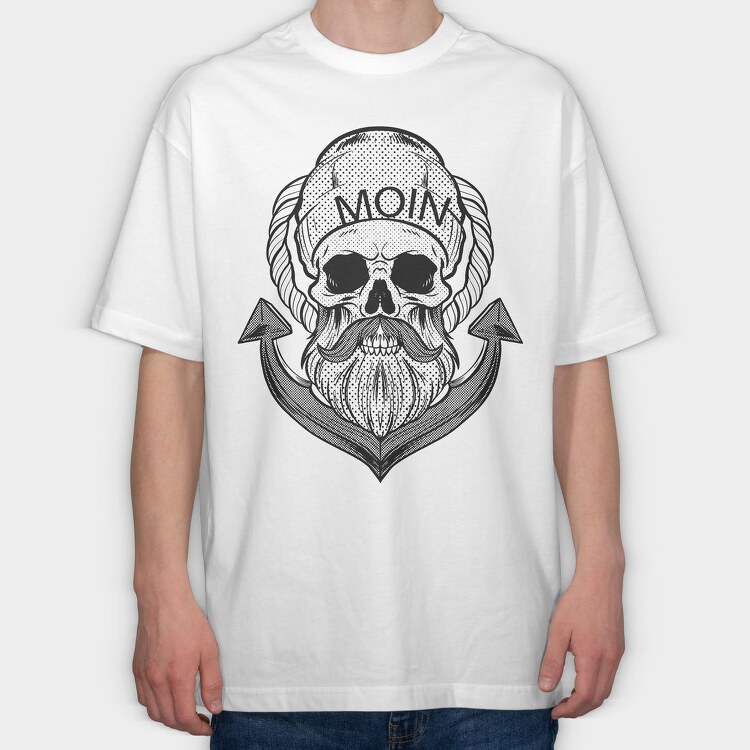Sailor Skull, Tricou Oversize Barbati (Unisex)