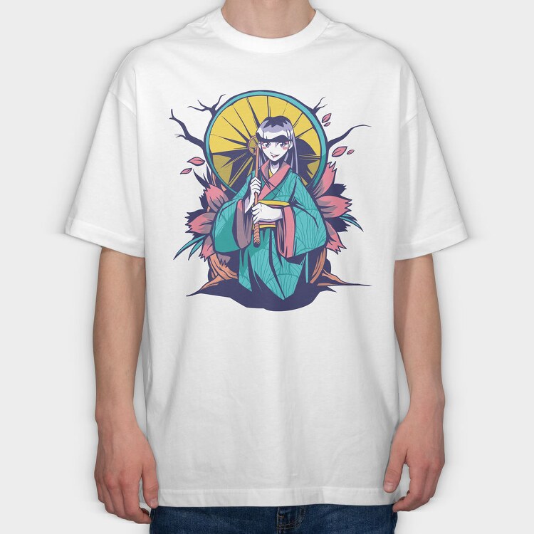 Autumn Geisha, Tricou Oversize Barbati (Unisex)