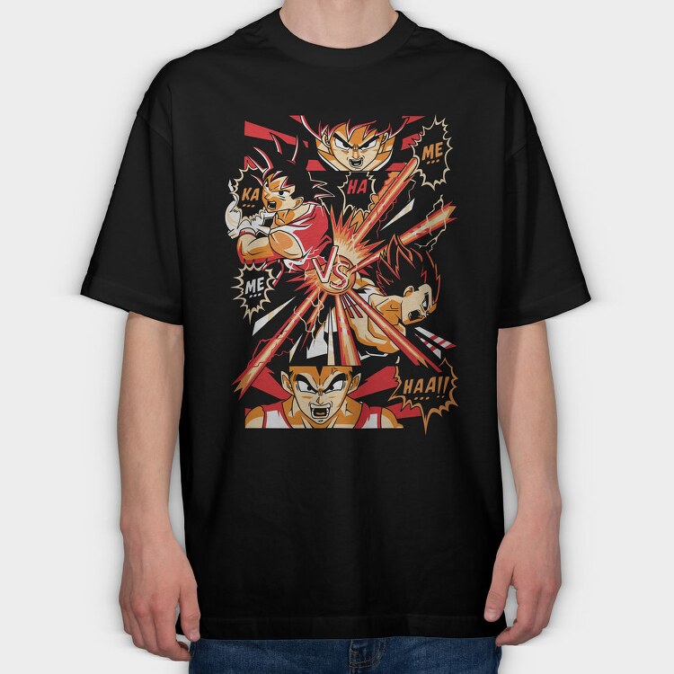 Goku Vs Vegeta, Tricou Oversize Barbati (Unisex)