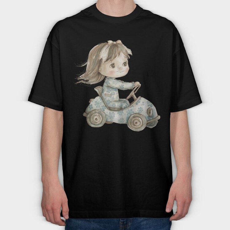 Little Girl Car, Tricou Oversize Barbati (Unisex)