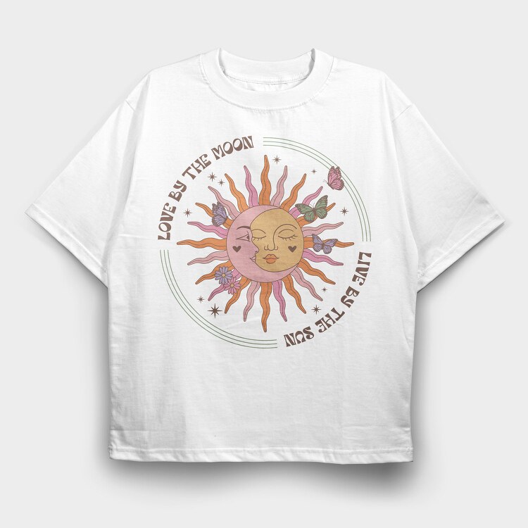 Love By The Moon, Tricou Oversize Barbati (Unisex)