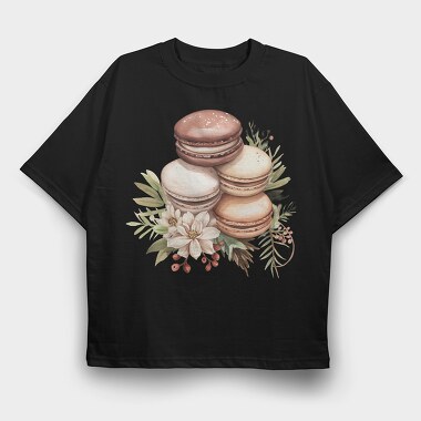 Macarons Flowers Garden, Tricou Oversize Barbati (Unisex)