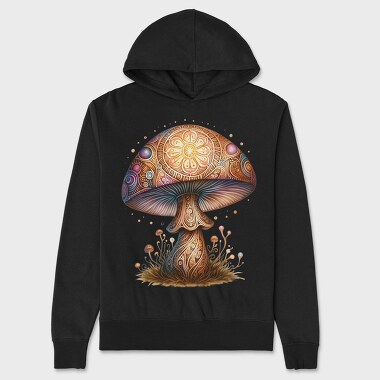 Magic Mushroom Art, Hanorac Oversize Barbati (Unisex)